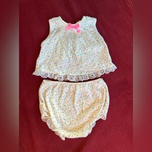 🎀Vintage 90s Toddle Time Baby Summer Outfit Rainbow Polkadot Tank Top & Bloomers